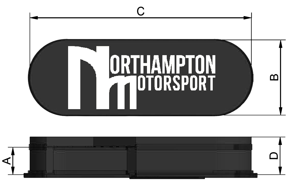 Northampton Motorsport Air Filter & Backplate Dimensions