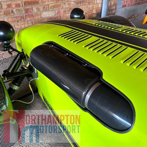 Caterham 420 Throttlebody Kit Installed with Carbon Air Box